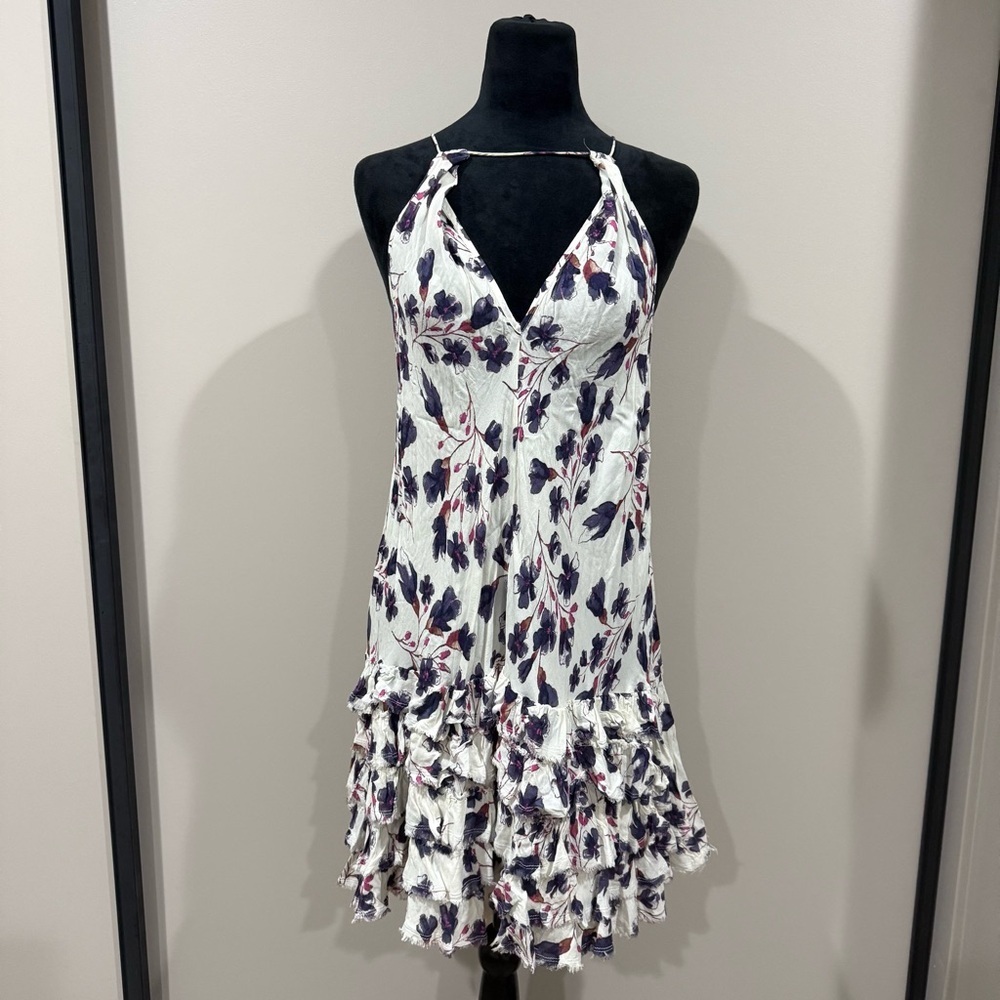 Free People Intimately Floral Feather Purple White Mini Dress